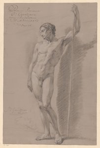 Stehender männlicher Akt, von vorne gesehen (1. Preis 1776) von Jean Grandjean