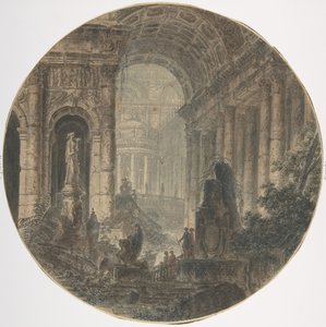 Architektonische Fantasie, 18. Jahrhundert von Jean Henri Alexandre Pernet.