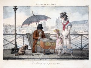 Der Blinde auf der Pont des Arts - in „Gemälde von Paris“ von Marlet von Jean Henri Marlet