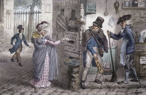 Der Briefkasten - Lithographie von Marlet, späte 19. Jahrhundert von Jean Henri Marlet