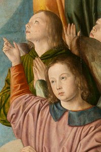Engel (Detail). Triptychon des Meisters von Moulins von Jean Hey