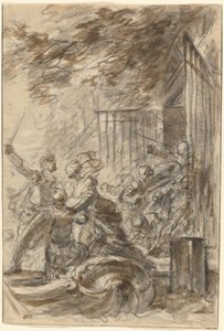Isabella verlässt ihr Zuhause, um Odorico und seinen Männern zu folgen von Jean Honore Fragonard