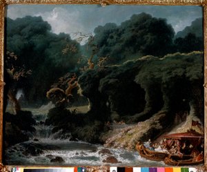 Das Fest in Rambouillet, genannt die Insel der Liebe von Jean Honore Fragonard