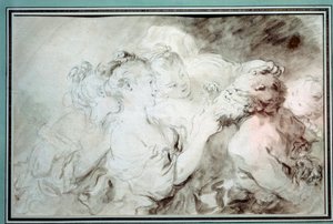 Junge Mädchen ringen mit einem Satyr von Jean Honore Fragonard