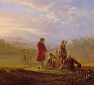 Voltaire spricht mit den Bauern in Ferney