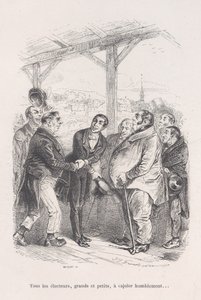 Alle Wähler, groß und klein, versammeln sich, um sich demütig zu überreden... aus den kleinen Elenden von..., 1843