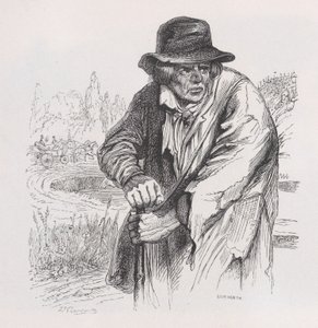 Der alte Vagabund aus den gesammelten Werken von Béranger, 1836 von Jean Ignace Isidore Gérard
