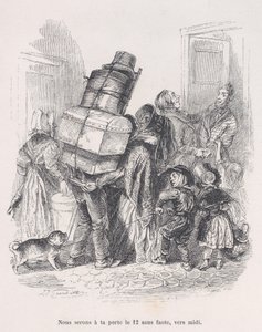 Wir werden pünktlich um Mittag an Ihrer Tür sein. aus Die kleinen Elendigkeiten des menschlichen Lebens, 1843