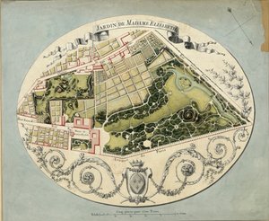 Plan des Montreuil-Anwesens von Madame Elisabeth, 1788 von Jean Jacques Huvé