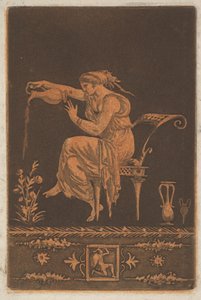 Junge drapierte Frau, sitzend, gießt eine Pflanze, ca. 1784 von Jean Jacques Lagrenee