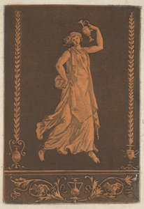 Junge drapierte Frau, von links nach rechts gehend, einen Metallkrug tragend, ca. 1784