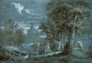 Landschaft mit einer Szene aus Fénelons Télémaque von Jean Jacques Lagrenee