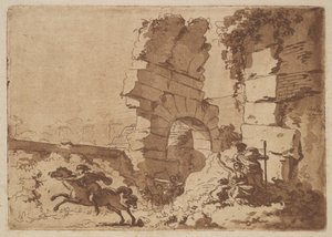 Das Kolosseum, in einem Album mit Recueil de Compositions par Lagren..., 1782-1821 von Jean Jacques Lagrenee