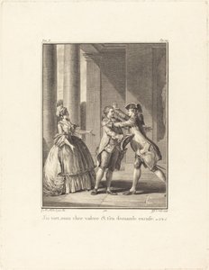 Ich habe Unrecht, mein lieber Valère, und bitte um Entschuldigung von Jean Jacques Le Veau after Jean Michel Moreau