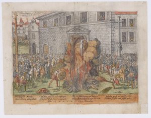 Die Hinrichtung von Anne du Bourg am 23. Dezember 1559, 1568 von Jean Jacques Perrissin