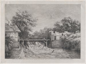 Die Wassermühle, nach einem Gemälde von Ruisdaël