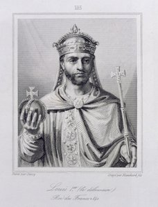 Ludwig I. der Fromme (778-840) Heiliger Römischer Kaiser, graviert von Blanchard von Jean Joseph Dassy