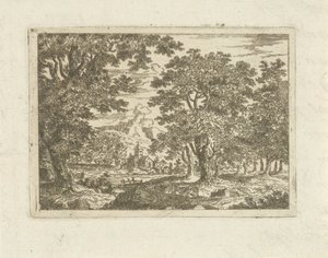 Landschaft mit steinernem Gebäude