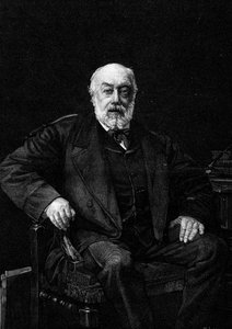 Porträt von Gustave Nadaud (1820-1893), französischer Sänger. Gravur nach dem Gemälde von Jean Joseph Weerts (1849-1927). In „Die illustrierte Welt“ Nr. 1252 vom 26. März 1881.