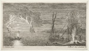 Ein Lagerfeuer und Mondlicht