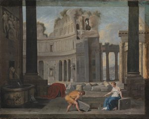 Theseus findet das Schwert und die Sandalen seines Vaters