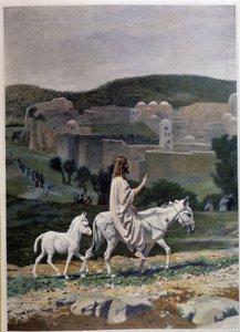 Christi Einzug in Jerusalem am Palmsonntag. Gravur nach einem Gemälde von Jean Léon Gérôme