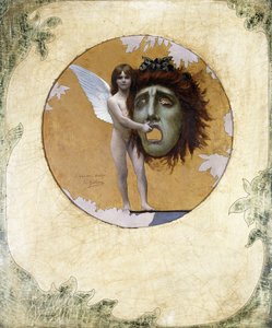 Ein Putto mit einer Maske