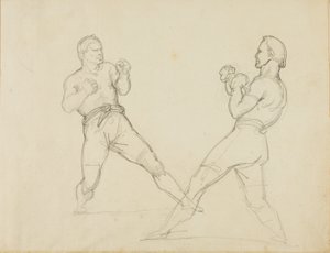 Zwei Boxer beim Sparring
