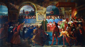 Ludwig XII. zum Vater des Volkes erklärt bei den Generalständen von Tours, 1506, ca. 1819-1861 von Jean Louis Bezard