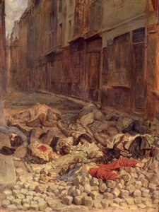 Barrikade in der Rue de la Mortellerie, Juni 1848 (Erinnerung an den Bürgerkrieg) 1849 von Jean Louis Ernest Meissonier