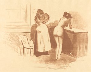 Die Massage mit grobem Haarhandschuh von Jean Louis Forain