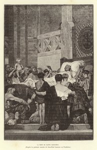 Der Tod der Heiligen Genoveva, um 512 von Jean Louis Hamon