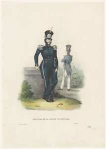 Offizier der Nationalgarde, 1828 Kostüme Belgiens: alte und moderne, militärische, zivile und religiöse, 1830 (Serientitel)