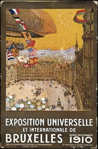 Welt- und Internationale Ausstellung in Brüssel, Plakat von Jean Malvaux. Chromolithographie