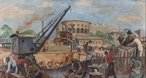Die Arbeit: Entwurf für den Schulhof der Jungenschule an der Avenue Simon-Bolivar von Jean Marchand