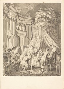 Das Schlafengehen der Braut von Jean Michel Moreau after Pierre Antoine Baudouin