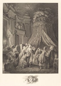 Das Bett der Braut von Jean Michel Moreau and Jean Baptiste Blaise Simonet after Pierre Antoine Baudouin