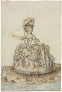 Kostümstudie für Opernsänger, 1781 von Jean Michel Moreau le Jeune