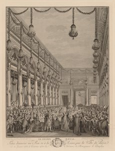 Das königliche Festmahl im Hôtel de Ville, 21. Januar 1782 von Jean Michel the Younger Moreau