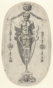 Männliche Terminalfigur, Torso mit Bart und Turban auf einem halblangen Sockel eingeschlossen, ca. 1543