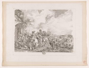 Reisende vor einem Gasthaus (Les Bohemiens, Prenten naar schilderijen door Philips Wouwerman, Oeuvres de Ph.pe Wouwermans Hollandois) von Jean Moyreau
