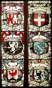 Heraldische Wappen im Zusammenhang mit Philibert von Savoyen, Ehemann der Stifterin, Margarete von Österreich von Jean Orquois Jean Brachon Antoine Noisin