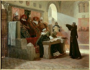 Albigeoisische Inquisition: Der Agitator von Languedoc Bernard Delicieux (1260-1318), Franziskanermönch während seines Prozesses