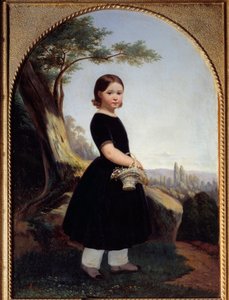 Porträt eines kleinen Mädchens (Esther Debost), Cousine des Künstlers. Gemälde von Hippolyte Lazerges (1817-1887) 1843 von Jean Raymond Hippolyte Lazerges