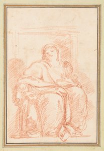 Sitzende weibliche Figur in Gewändern von Jean Robert Ango