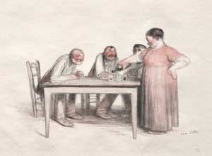 Das Weinglas (Farblithografie) von Jean Veber