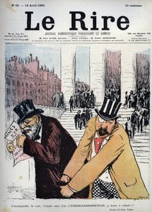 Die unvergleichliche, die wahre, die einzige Goldmine, der ewige Gogogofountain, ich gebe ein Testament - Zeichnung von Jean Veber (1868-1928) Le rire du 13 avril 1895 von Jean Veber