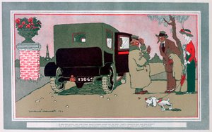 Der neue Chauffeur, französische Automobilkarikatur, 1913
