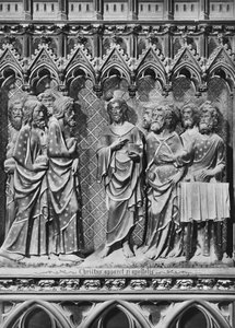 Kathedrale, Innenraum, Chorschranke, Jesus Christus erscheint den Aposteln, ca. 1340-51 von Jean and Jean Le Boutellier Ravy