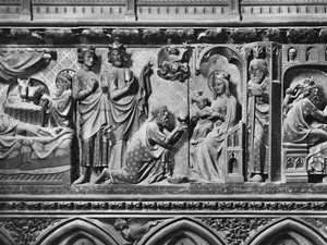 Kathedrale, Innenraum, Chorschranke, Geburt Christi, Anbetung der Weisen, ca. 1340-51 von Jean and Jean Le Boutellier Ravy